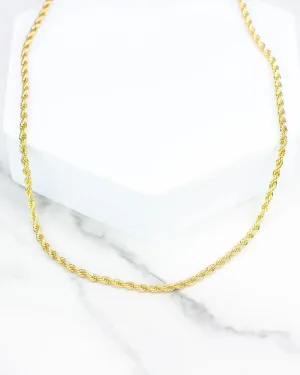 Gold Rope Chain Necklace