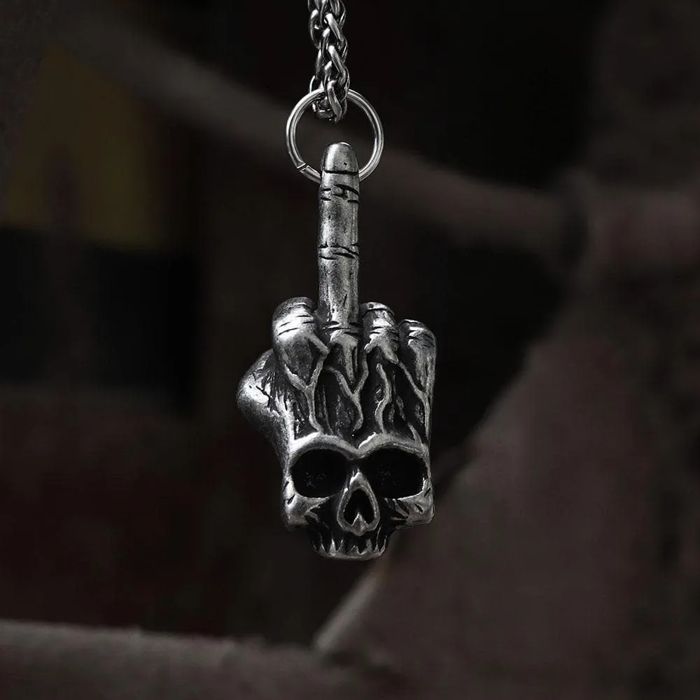 Gothic Dark Rock Stainless Steel Skull Necklace