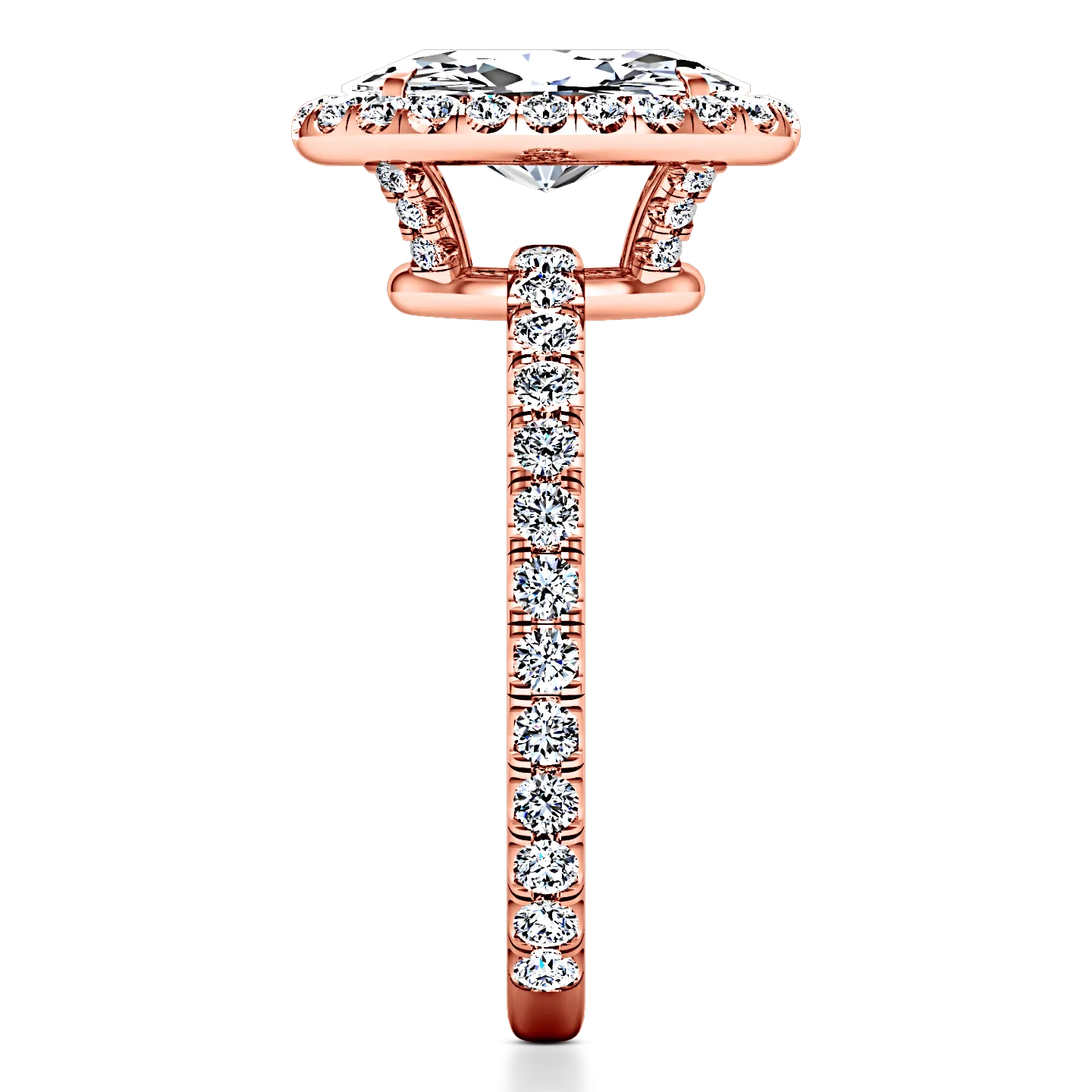 Halo  Engagement Ring Elsa 14K Rose Gold