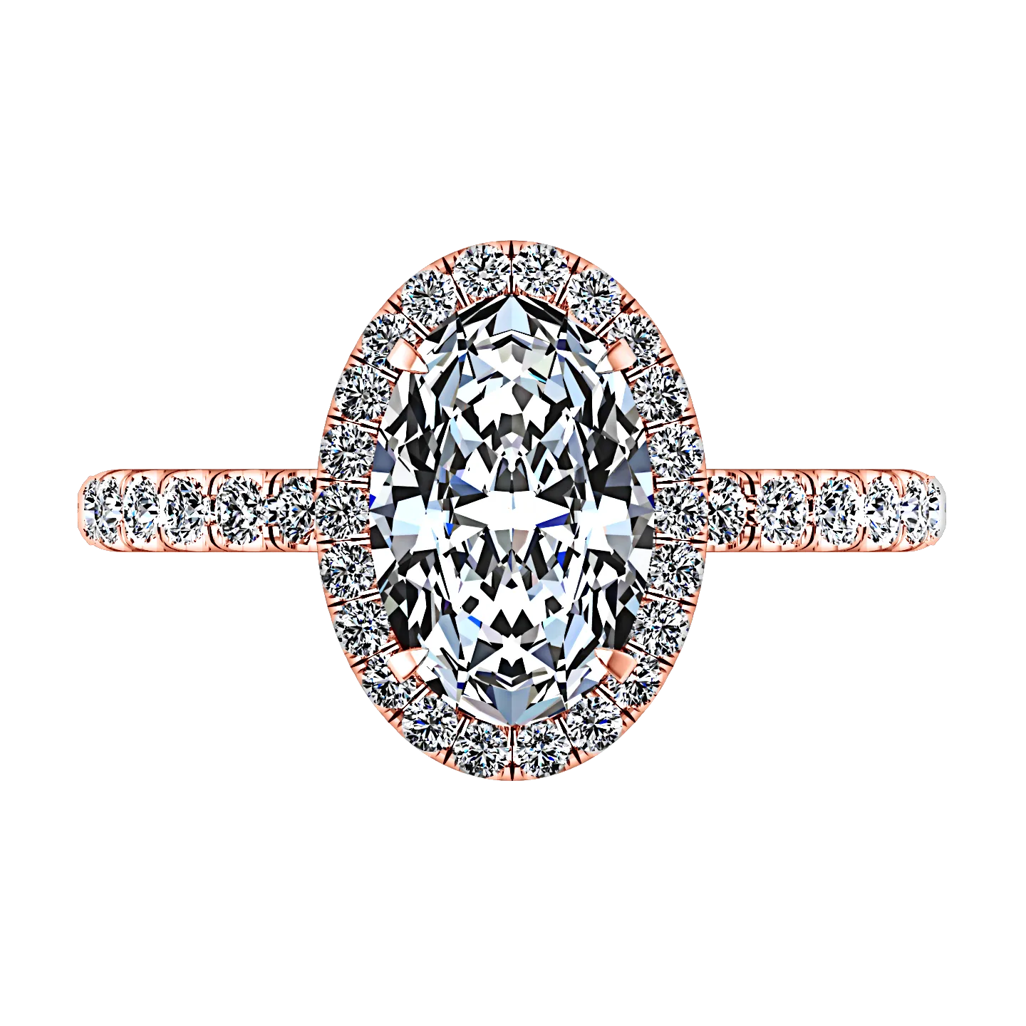 Halo  Engagement Ring Elsa 14K Rose Gold