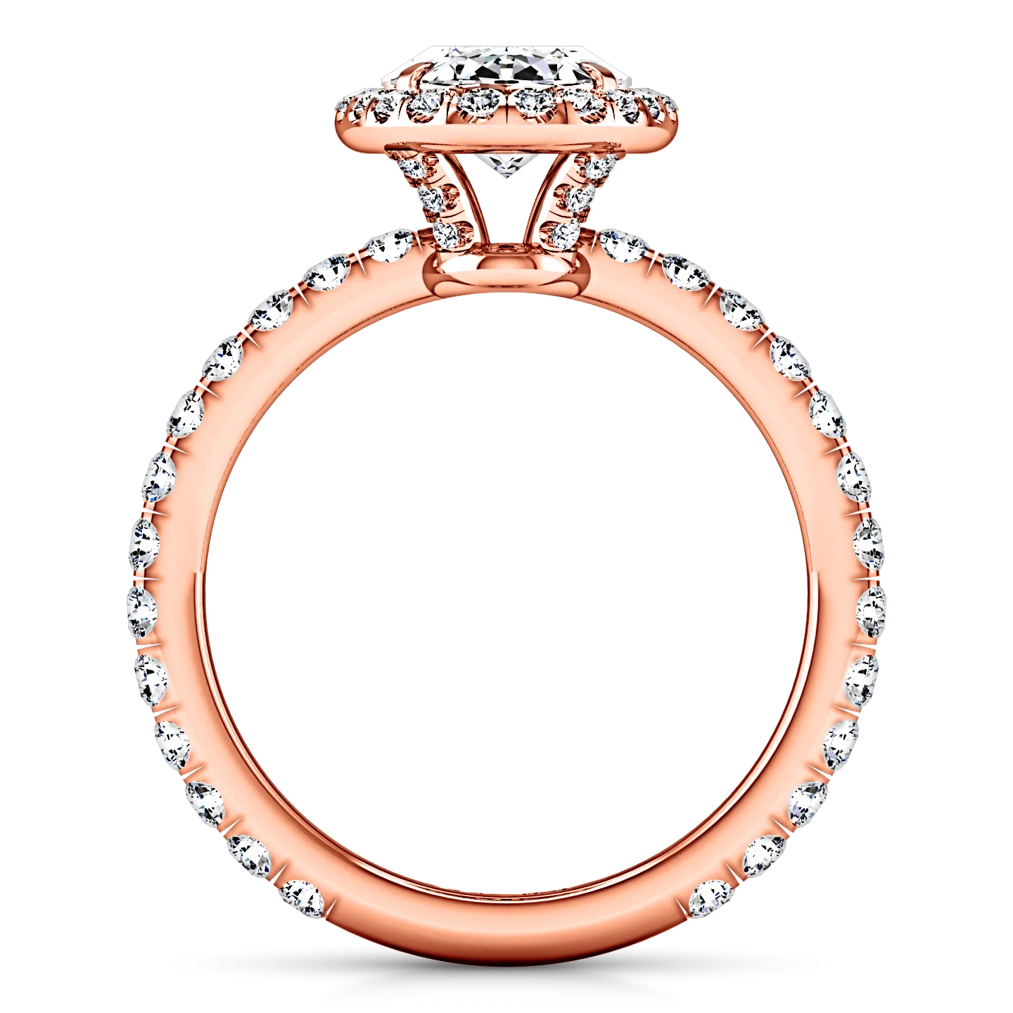 Halo  Engagement Ring Elsa 14K Rose Gold