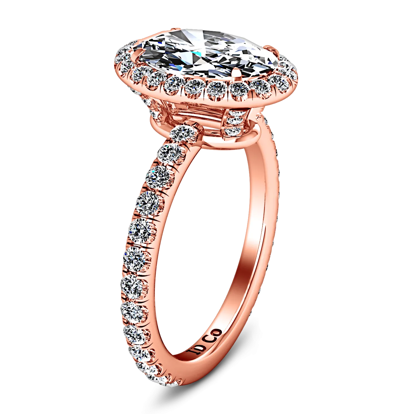 Halo  Engagement Ring Elsa 14K Rose Gold