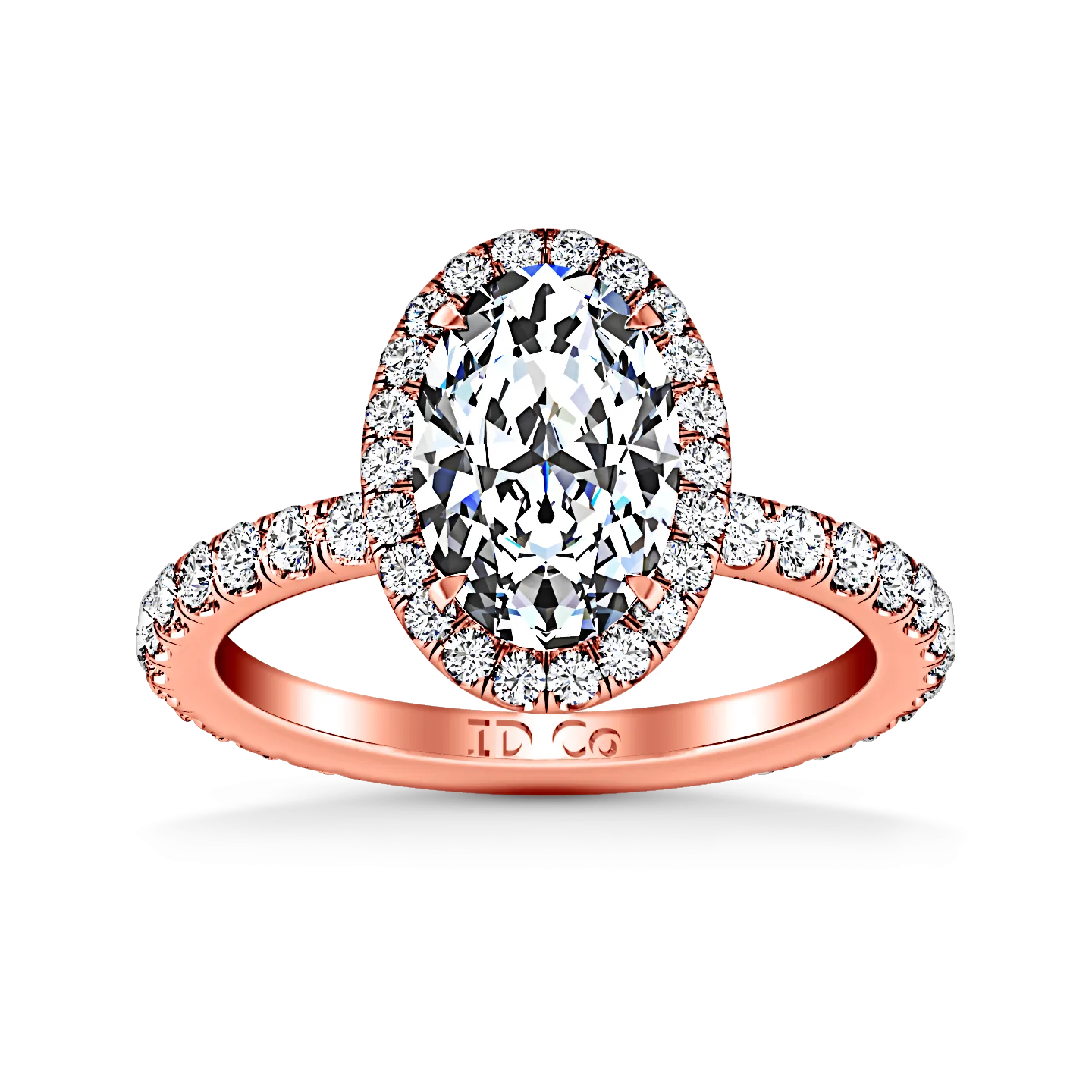 Halo  Engagement Ring Elsa 14K Rose Gold