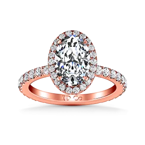 Halo  Engagement Ring Elsa 14K Rose Gold