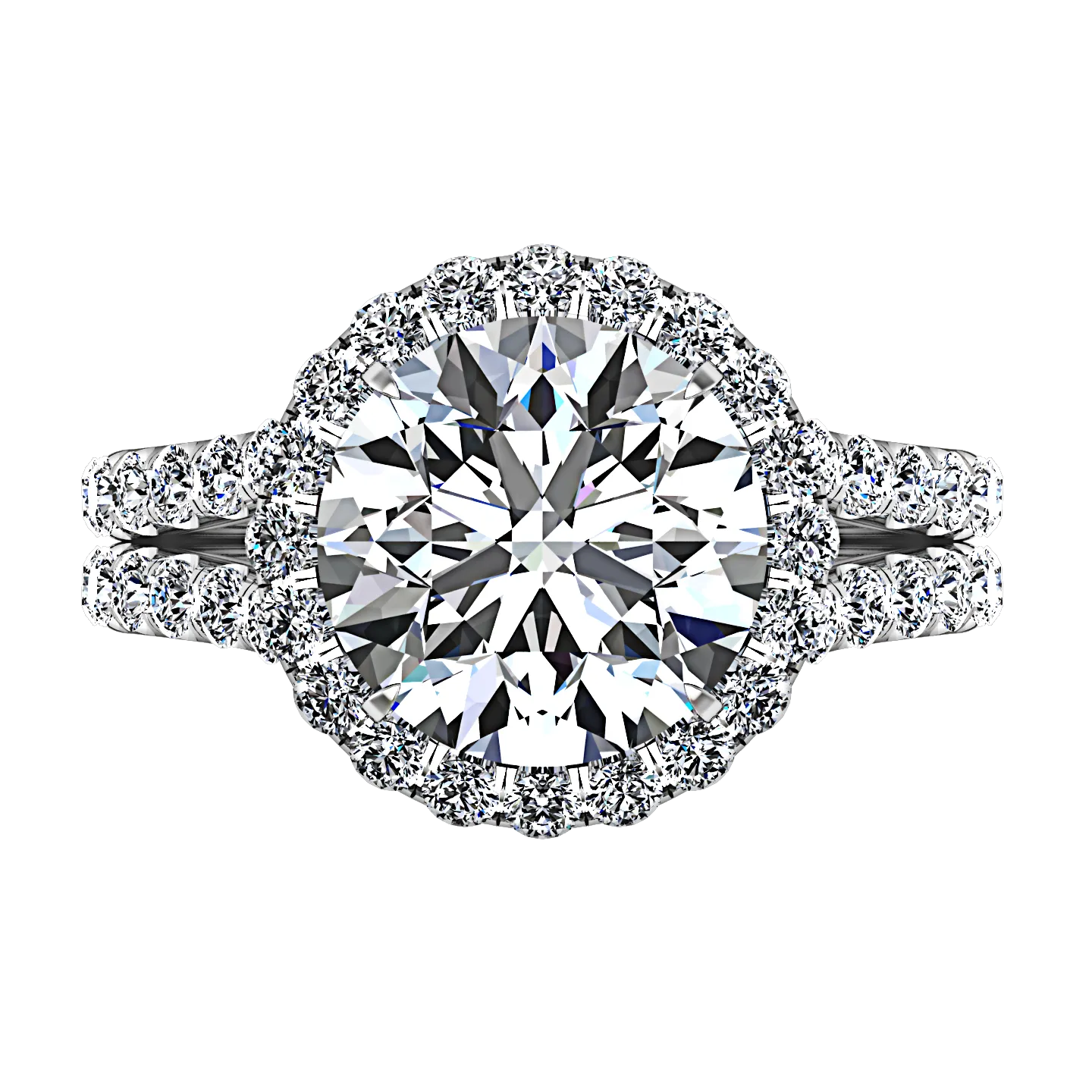 Halo  Engagement Ring Emotion 14K White Gold