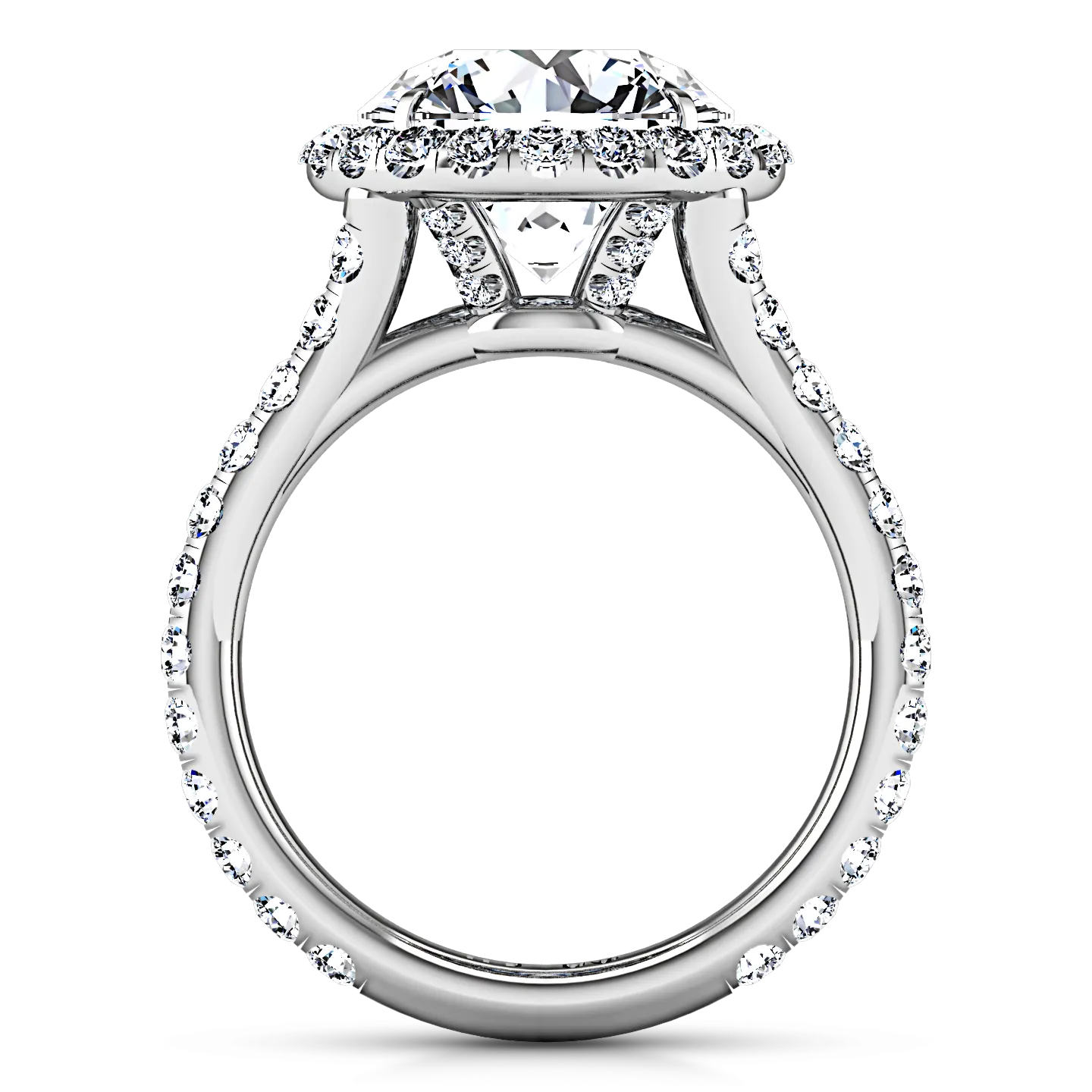Halo  Engagement Ring Emotion 14K White Gold