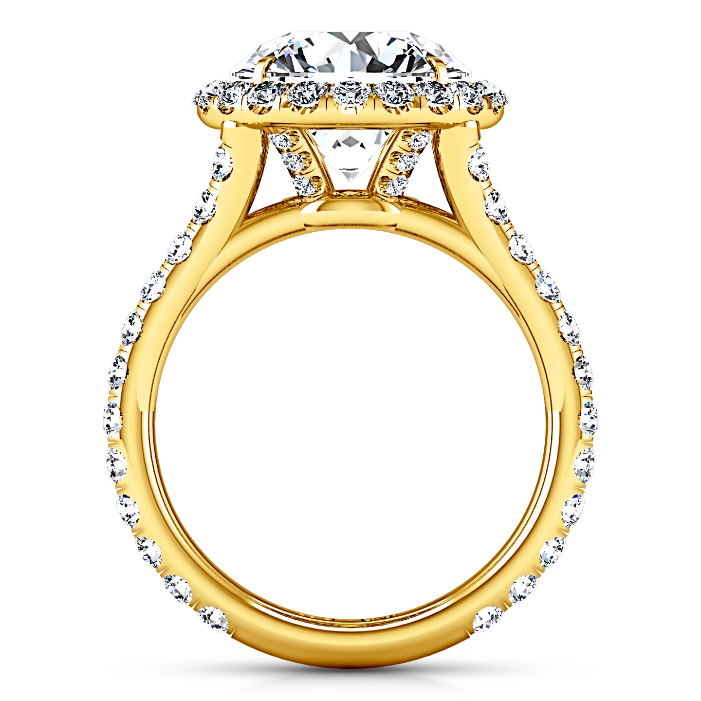 Halo  Engagement Ring Emotion 14K Yellow Gold