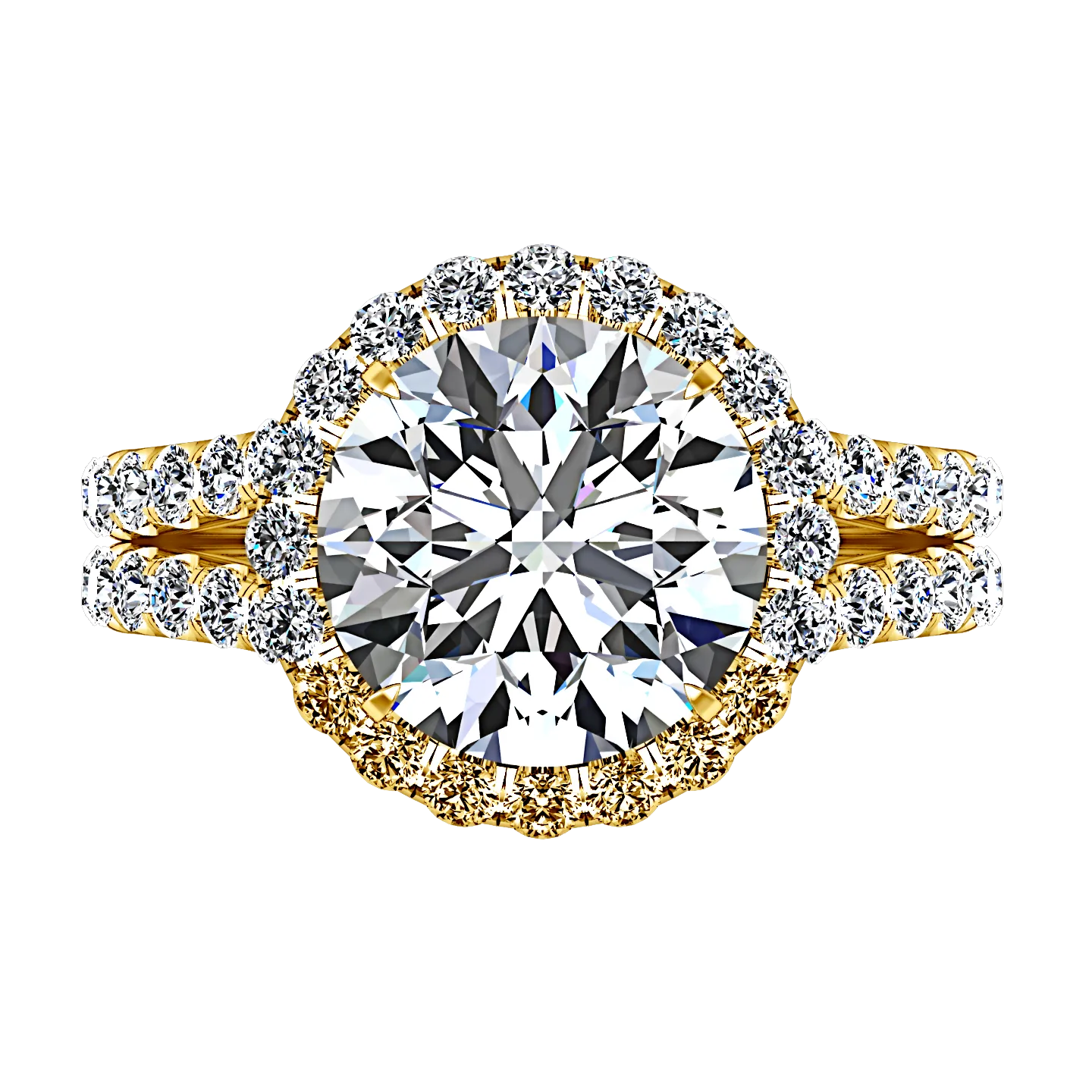 Halo  Engagement Ring Emotion 14K Yellow Gold