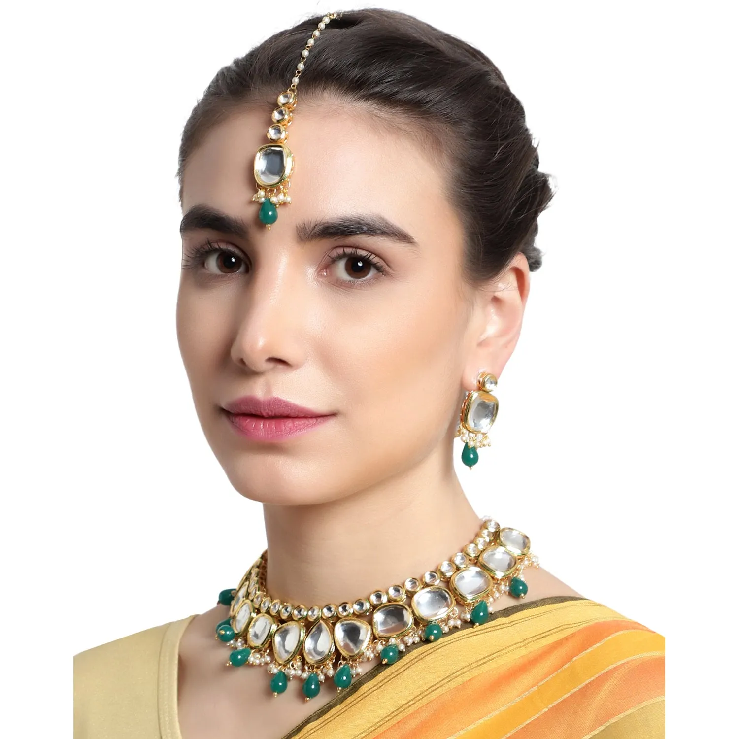 Heavy Indian Statement Kundan Choker Necklace Set
