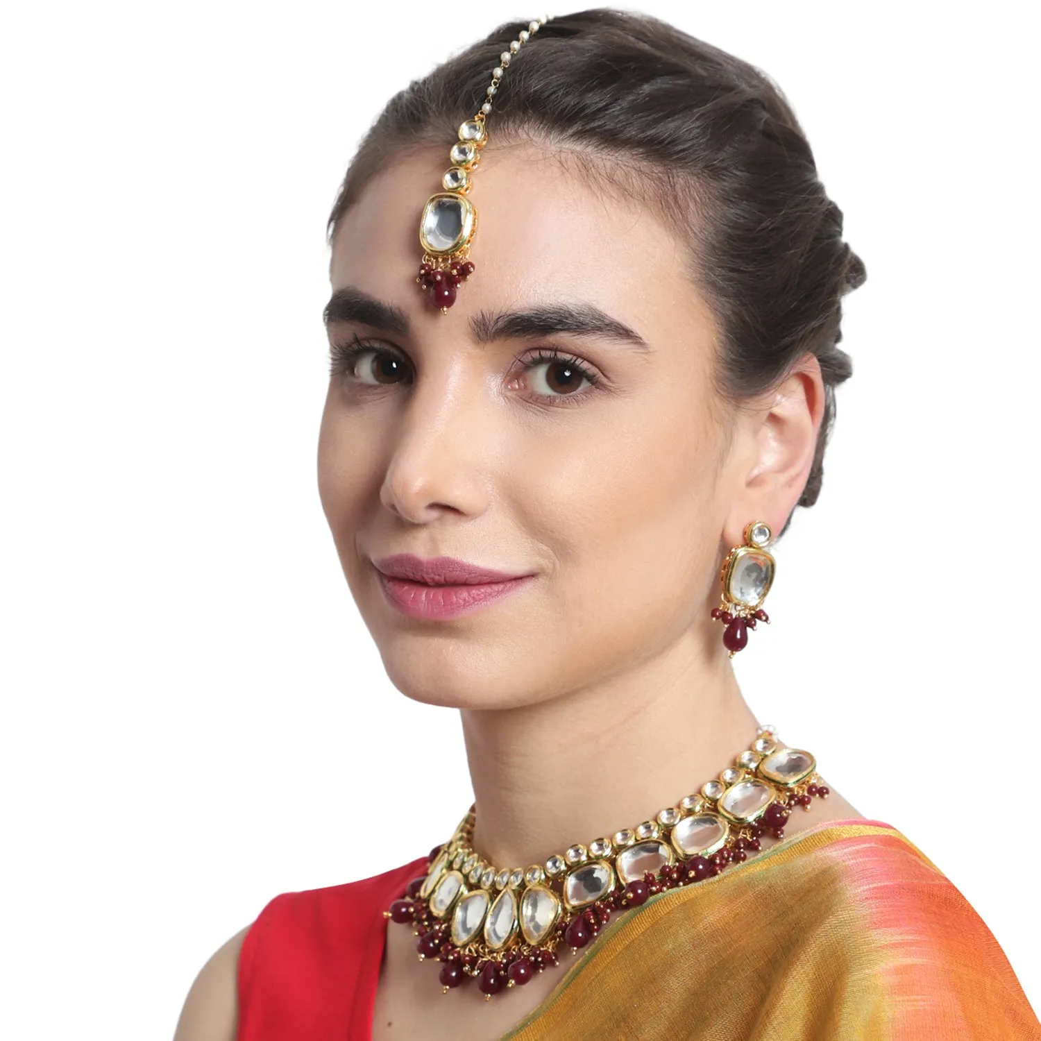 Heavy Indian Statement Kundan Choker Necklace Set