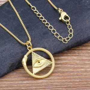 High Quality Zircon Evil Eye Pendant Charm Necklace Exquisite Women