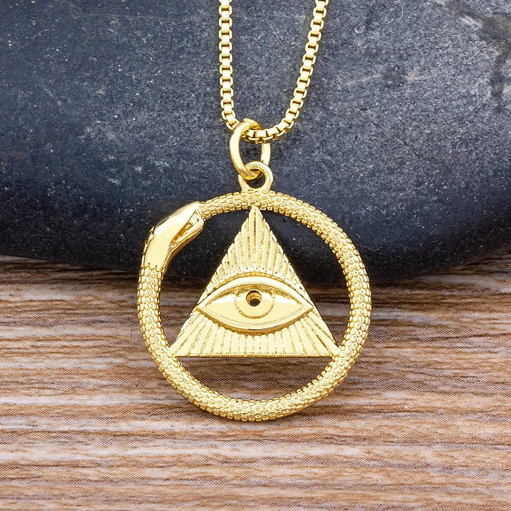 High Quality Zircon Evil Eye Pendant Charm Necklace Exquisite Women