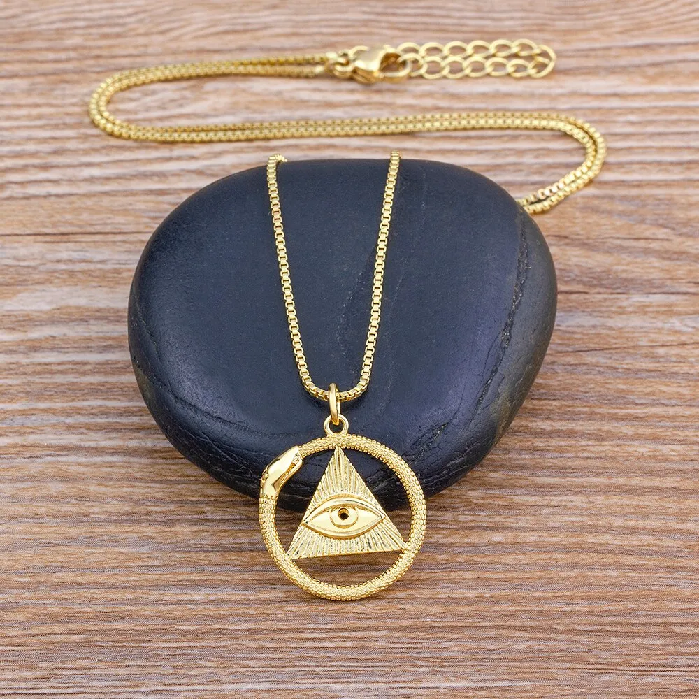 High Quality Zircon Evil Eye Pendant Charm Necklace Exquisite Women