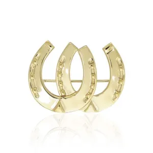 Horseshoes Equestrian Gold Vermeil Brooch VBC070