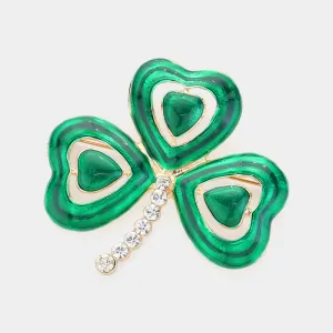 iLLASPARKZ Lacquered clover brooch