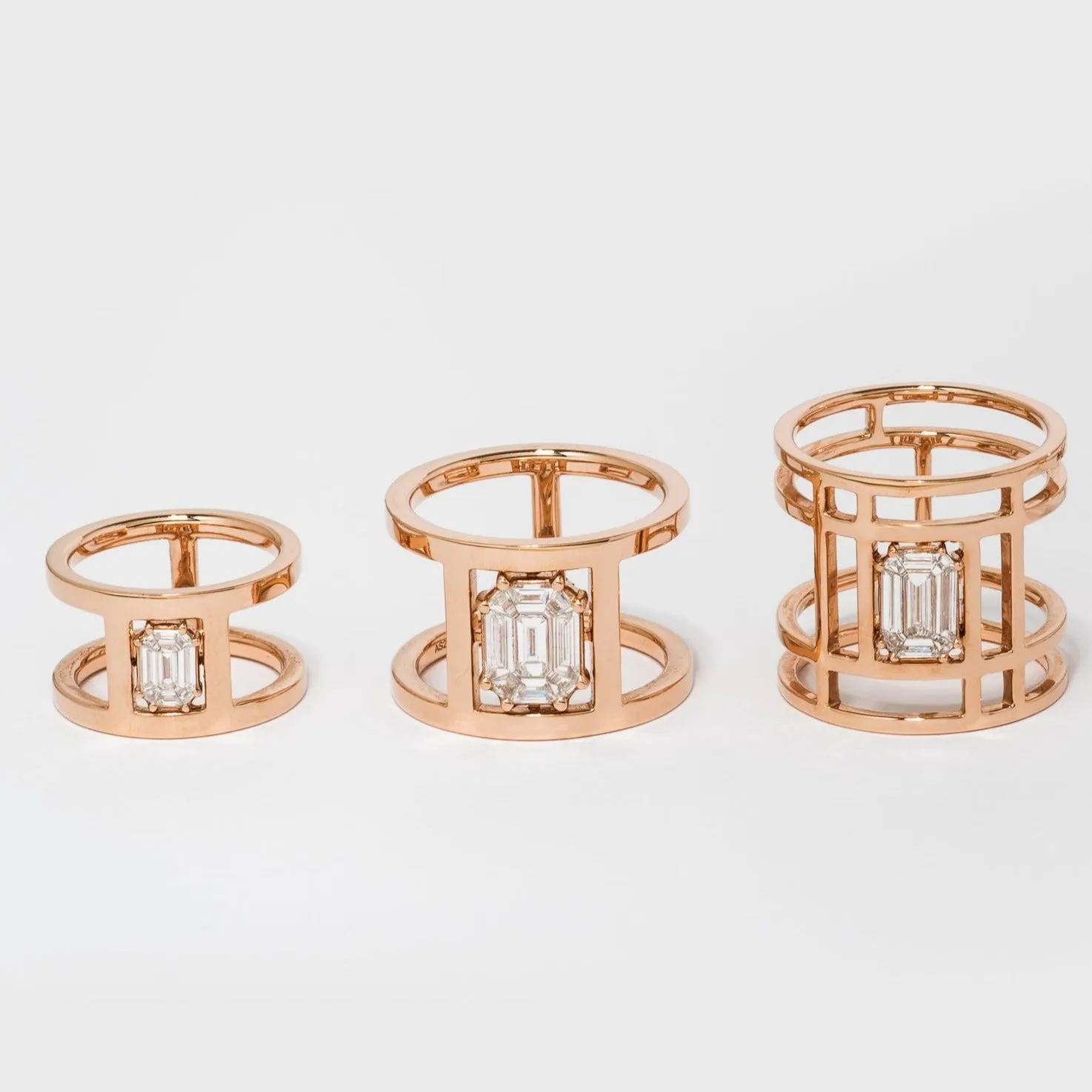 Illusion Diamond Tube Pinky Ring