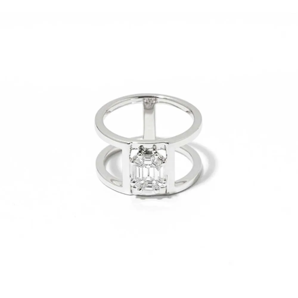 Illusion Diamond Tube Pinky Ring