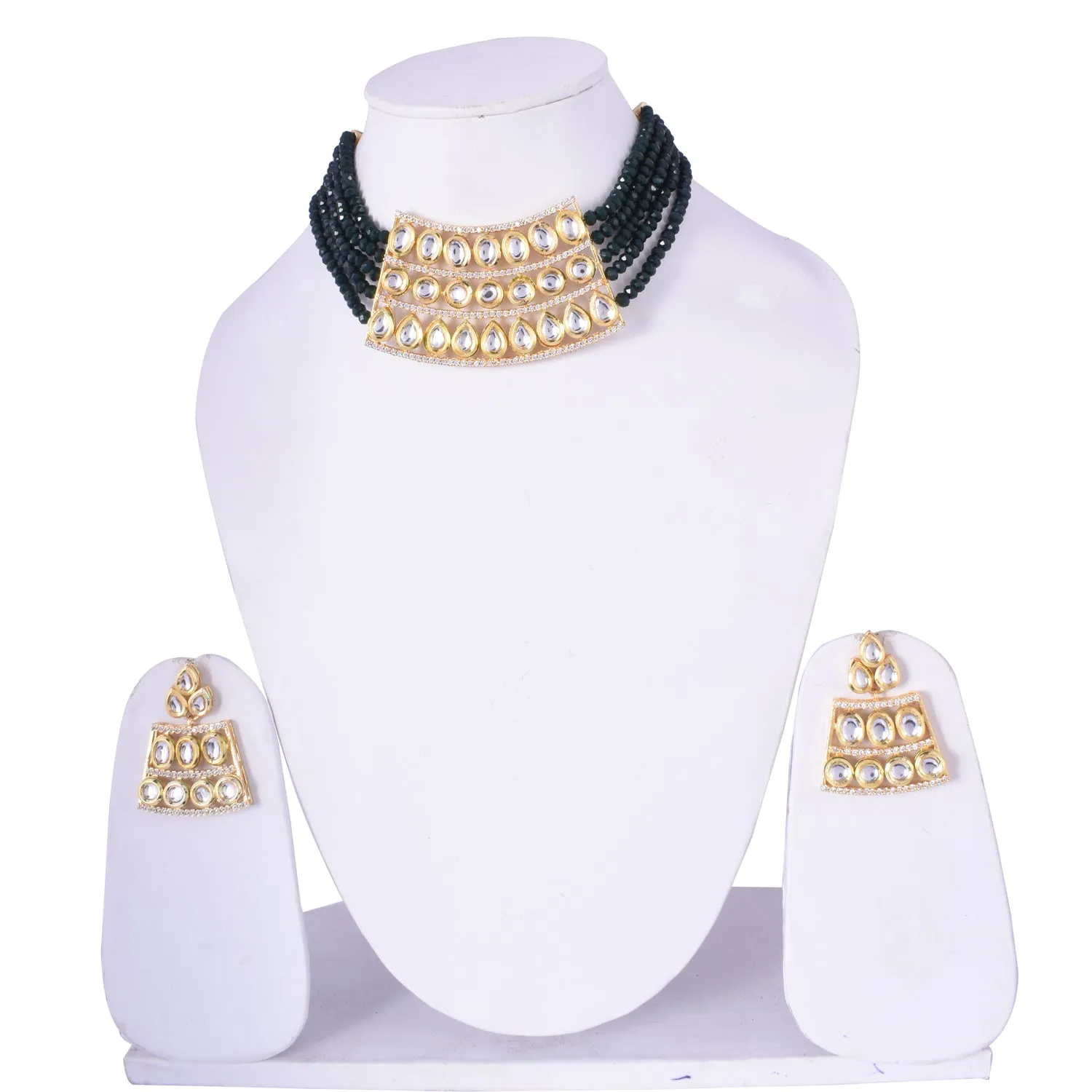Indian wedding kundan choker necklace set for women & girls.