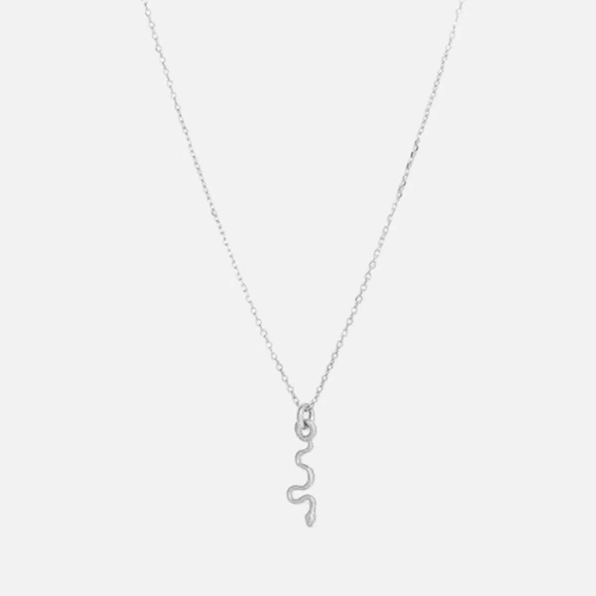 Itty Bitty Charm Necklace, Snake, Silver