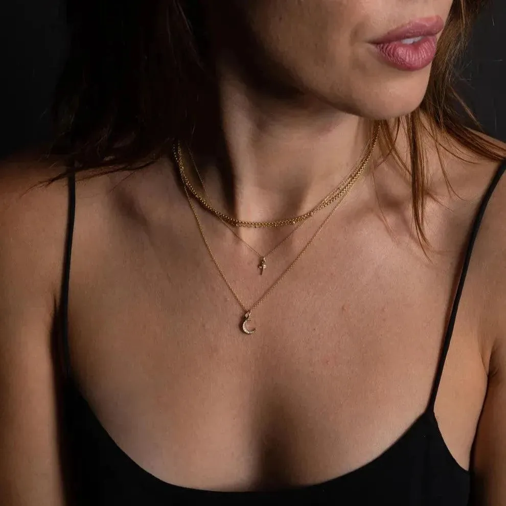 Itty Bitty Charm Necklace, Snake, Silver