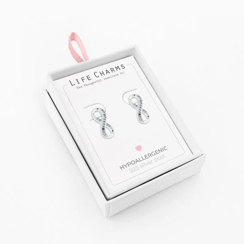 Jewellery Infinity Silver Stud Earrings