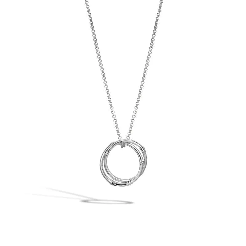 John Hardy Silver Bamboo Interlinking Pendant Necklace