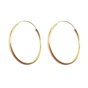 Large Hoops Sterling Silver Earrings plated in 18K Gold
