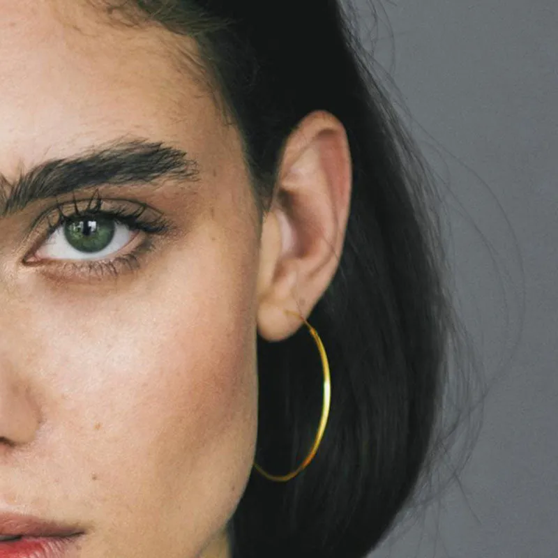 Large Hoops Sterling Silver Earrings plated in 18K Gold