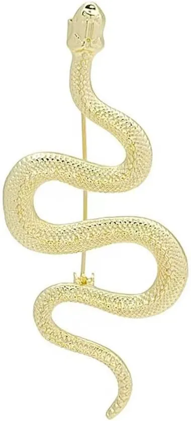Large Serpent Snake Animal Brooches Pin Gold Silver Cobra Snake Safty Pin Dainty Clothes Badges Gift