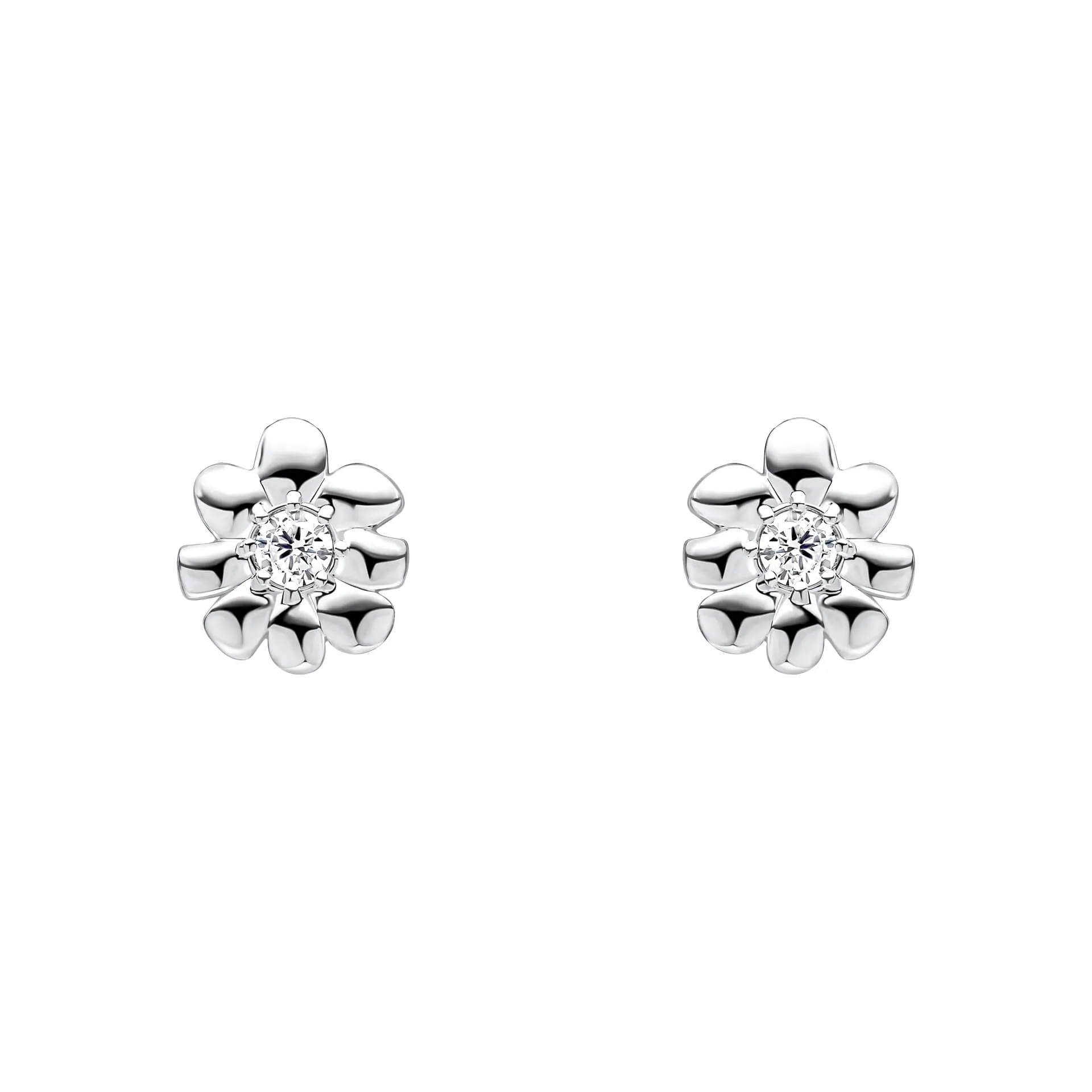 Laura Ashley Cosmos Silver Tone Flower Earrings E6522C