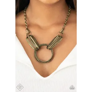 Lip Sync Links - Brass Necklace