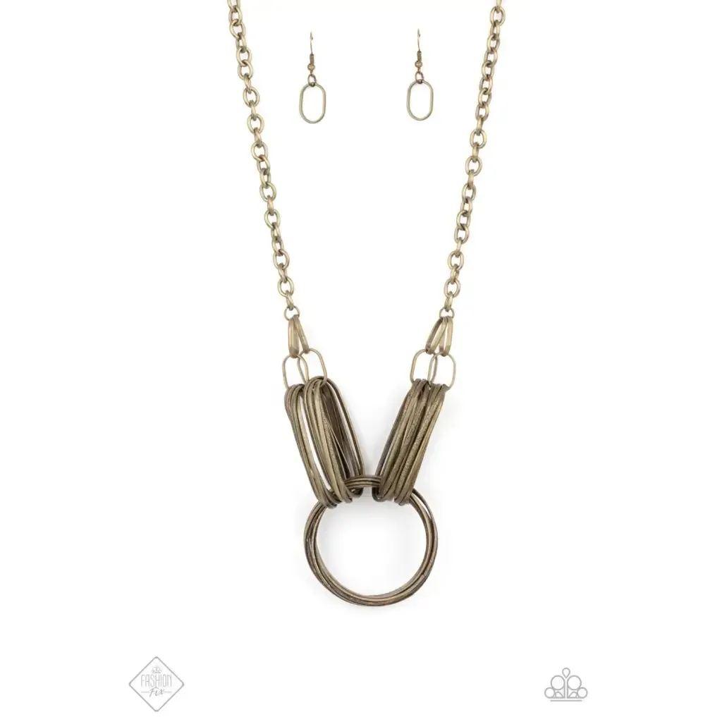Lip Sync Links - Brass Necklace