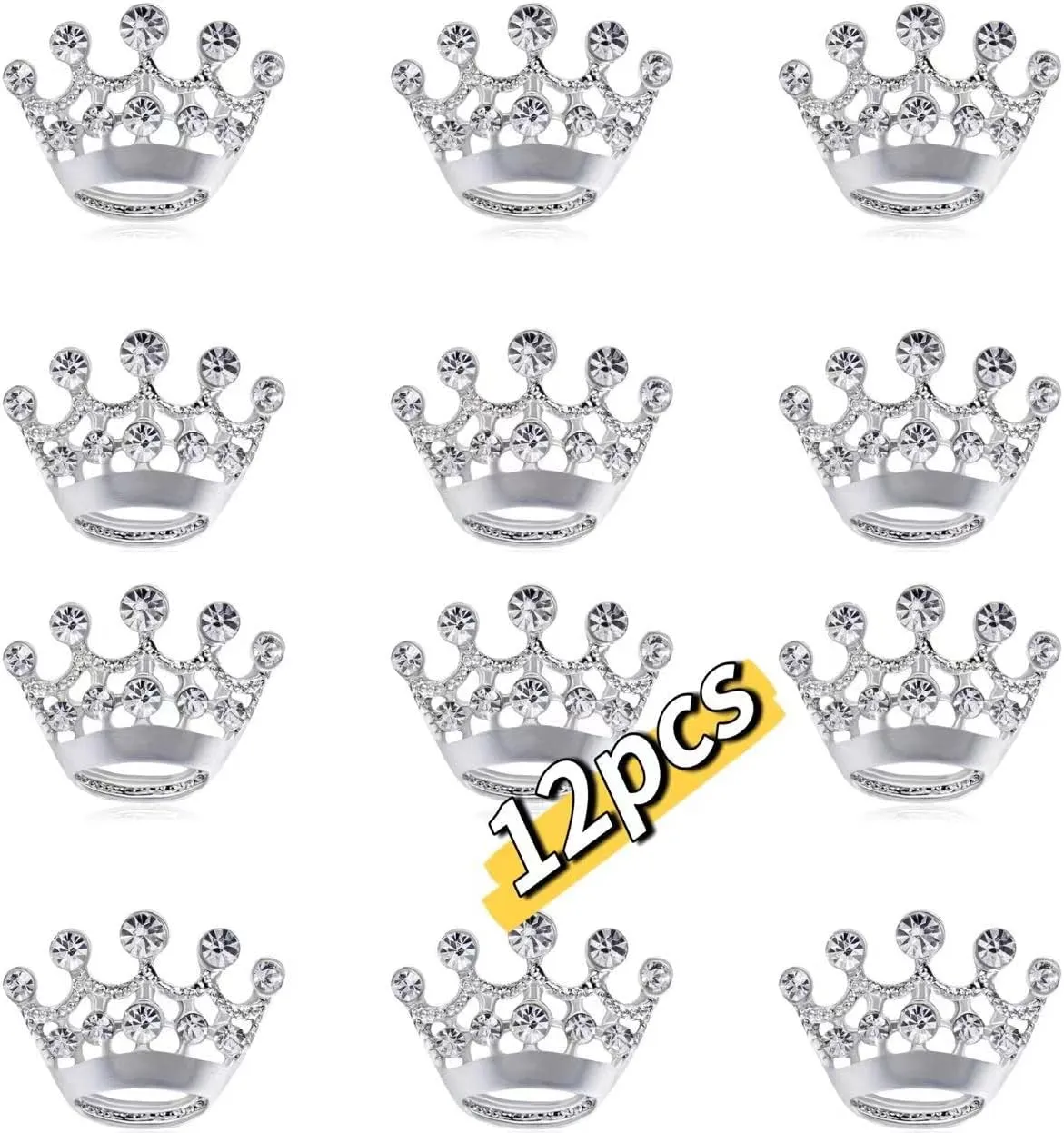 Lot of small crown brooch pins for women men set fashion elegant noble golden silver crown brooches pin for women's ladies brooches bulk