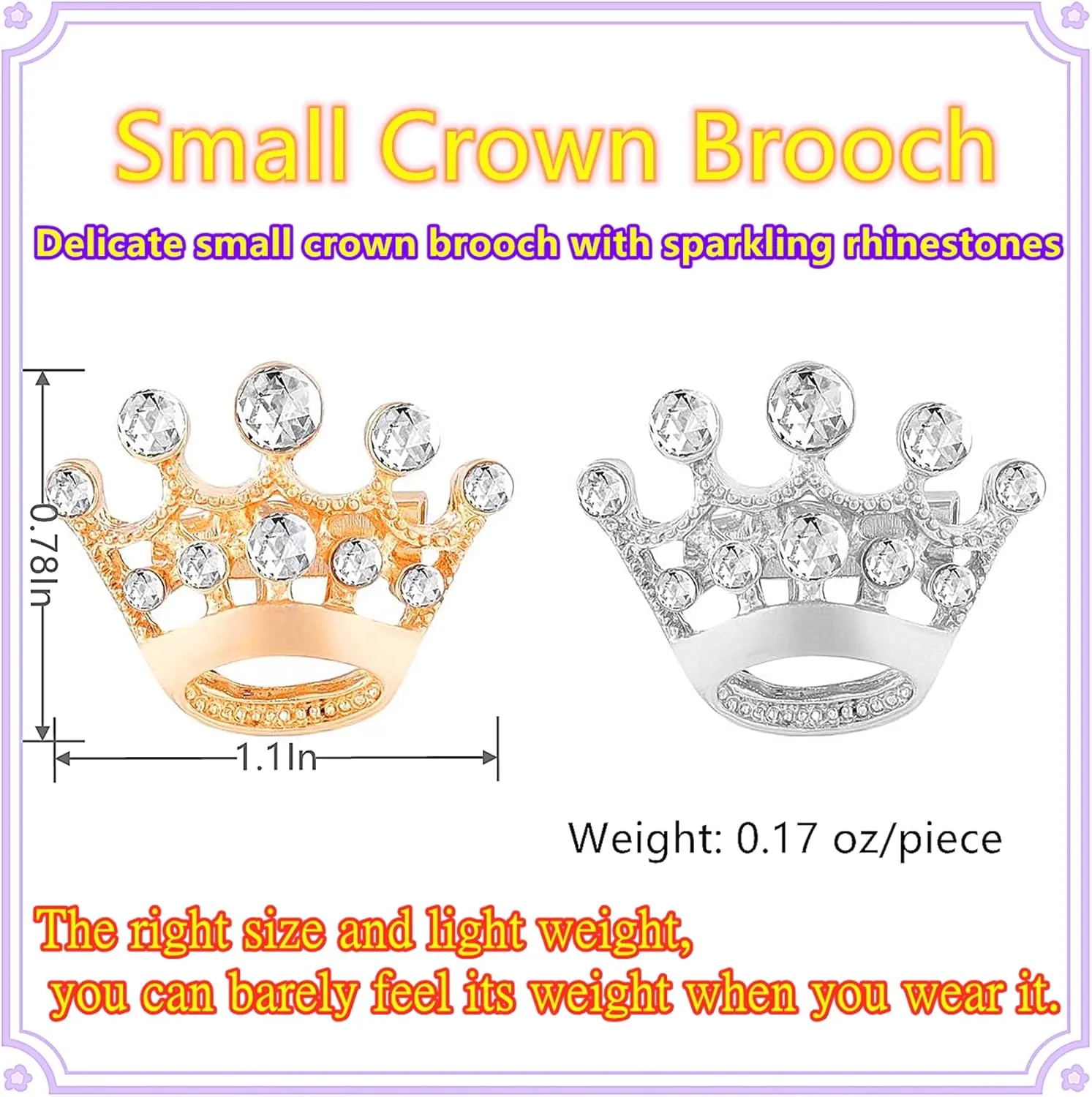 Lot of small crown brooch pins for women men set fashion elegant noble golden silver crown brooches pin for women's ladies brooches bulk