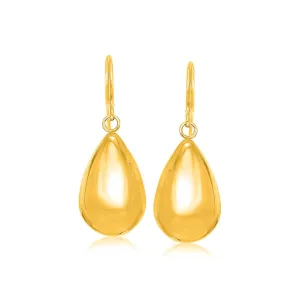 LOVCIA Luxury Classic 14k Yellow Gold Teardrop Dangle Earrings