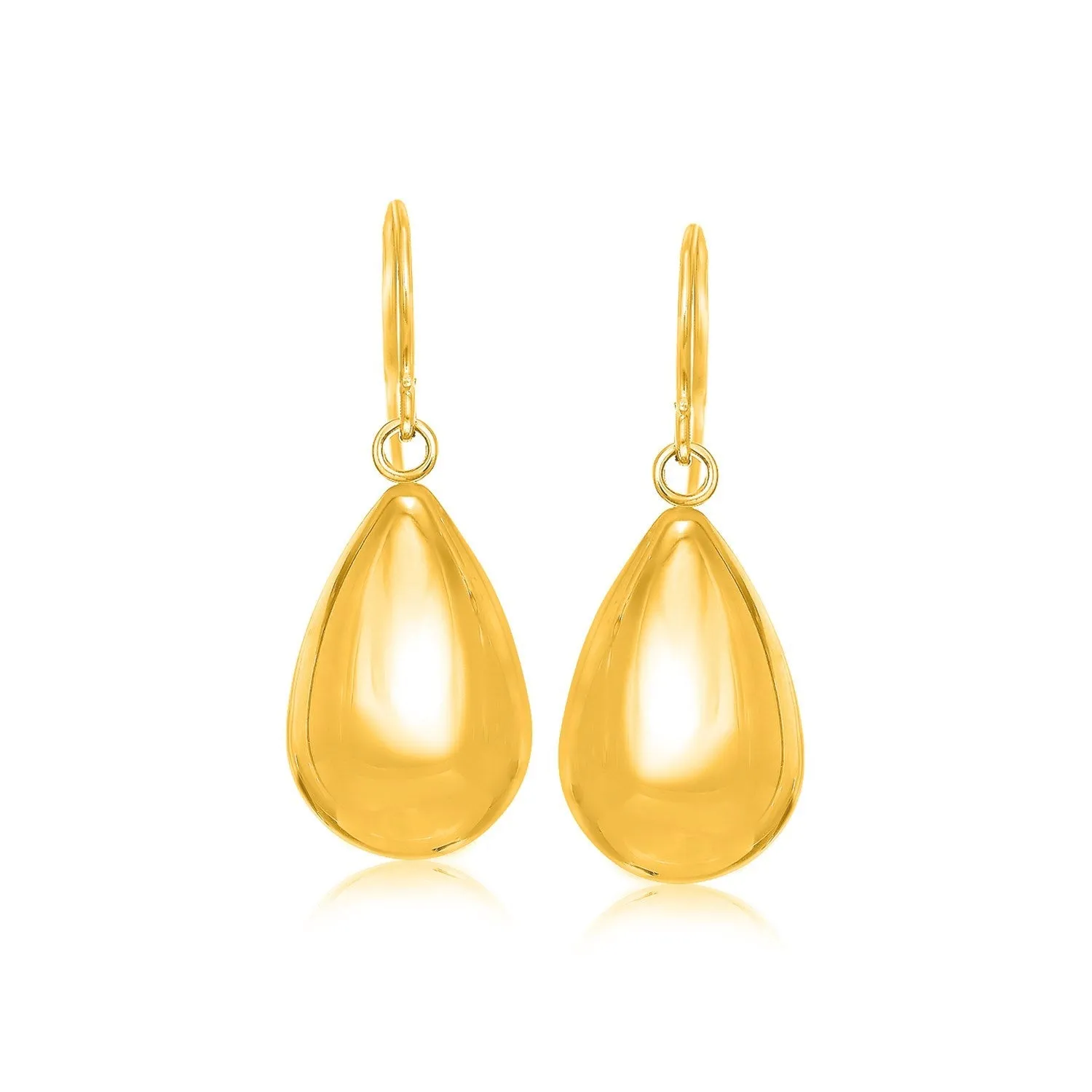 LOVCIA Luxury Classic 14k Yellow Gold Teardrop Dangle Earrings