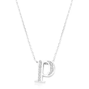 LOVCIA Speciality Design Sparkling Pave P Initial Necklace