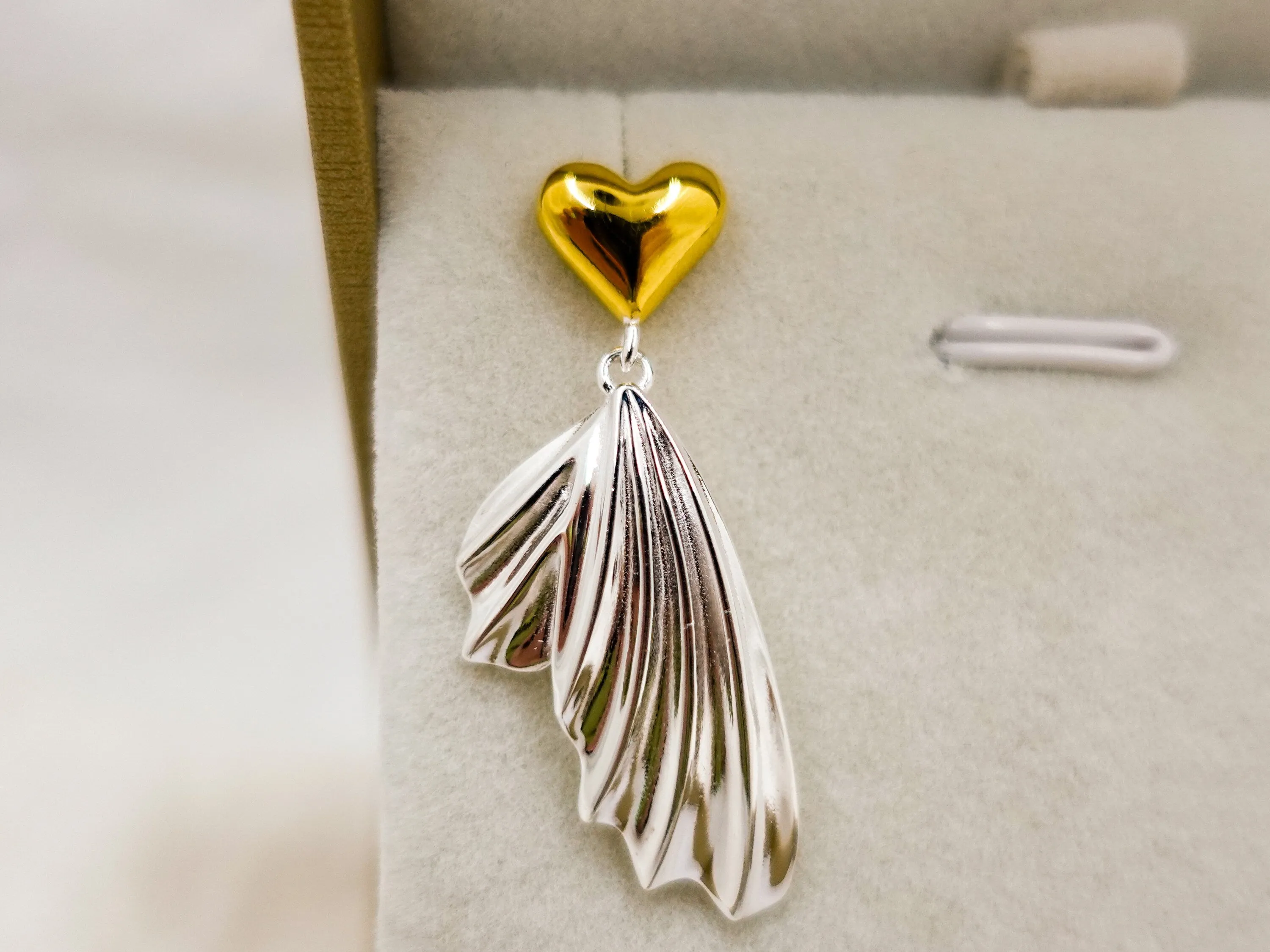 Love Jewelry gift for her, Sterling Silver Dangle Earrings, Angel Wings Earrings, Silver Heart Wing Jewelry, Guardian Angel Earrings