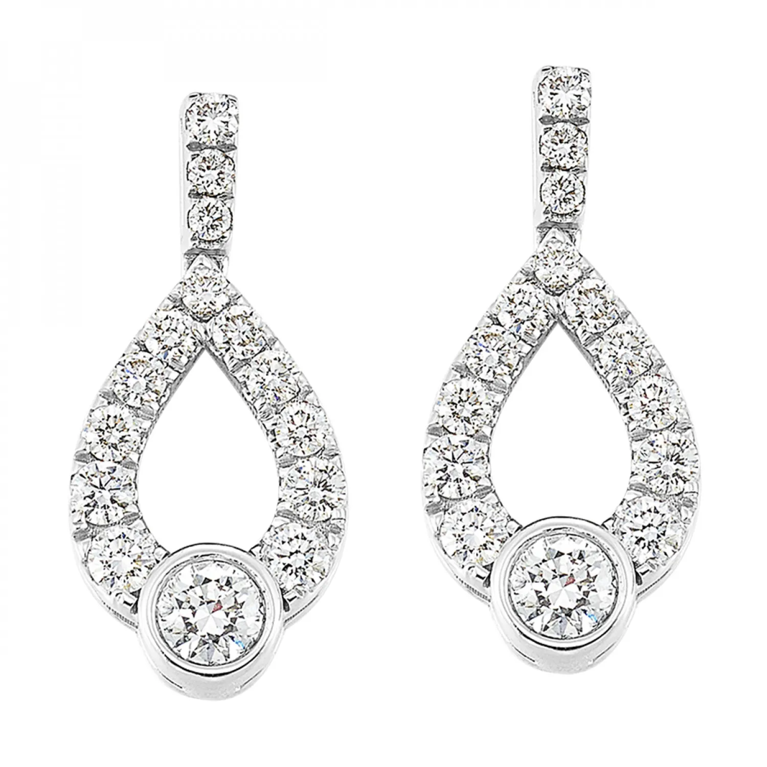 Love's Crossing Diamond Teardrop Earrings, 0.50cttw