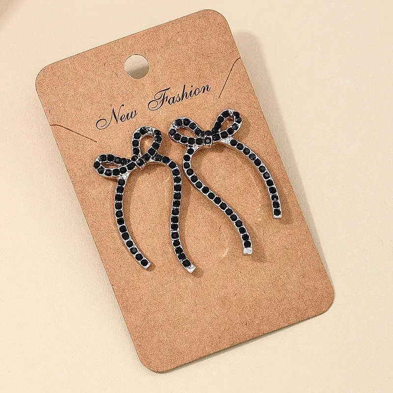 Luxurious Tassel Bow Earrings with Metal Needles