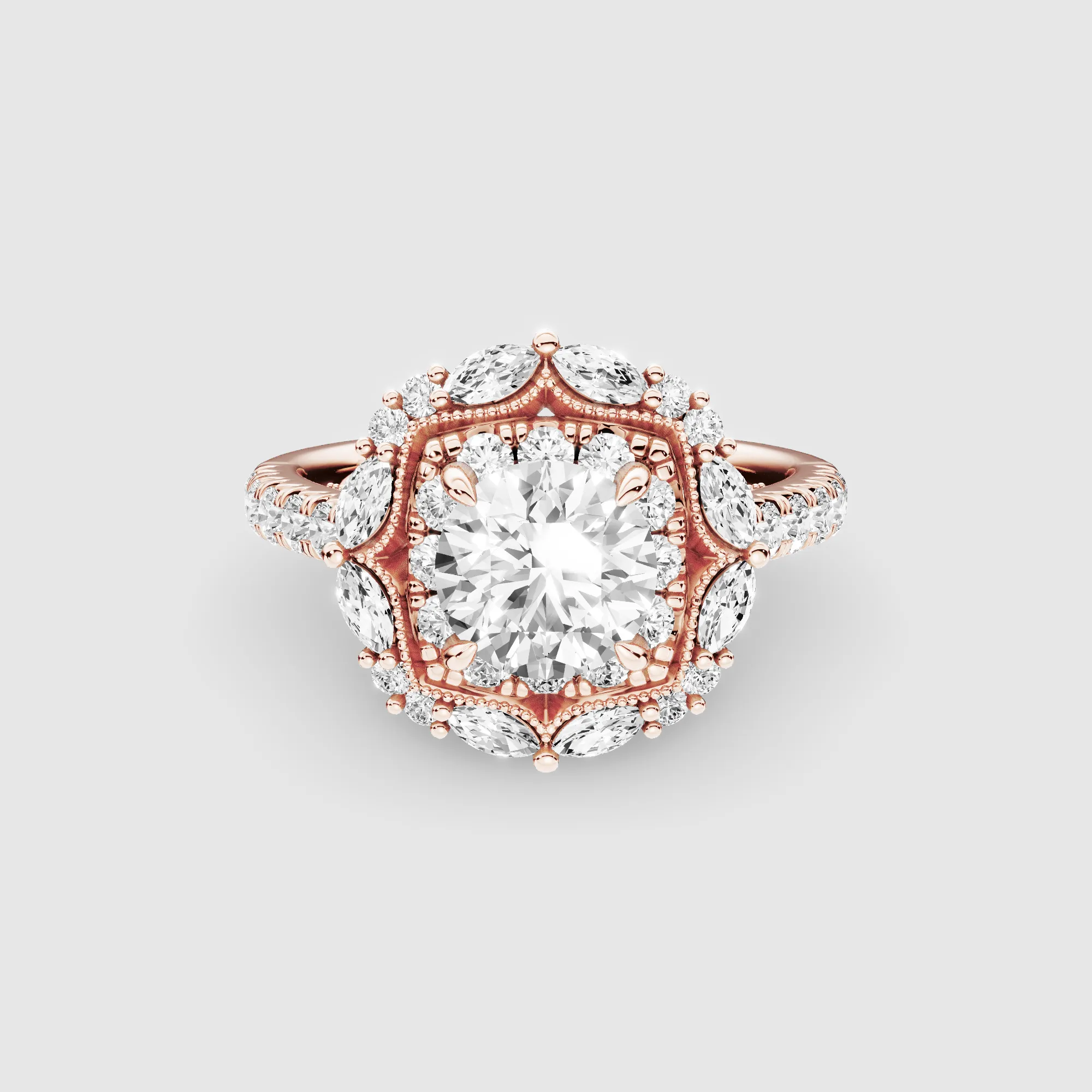Majesté Halo Lab Grown Solitaire Diamond Ring-Round