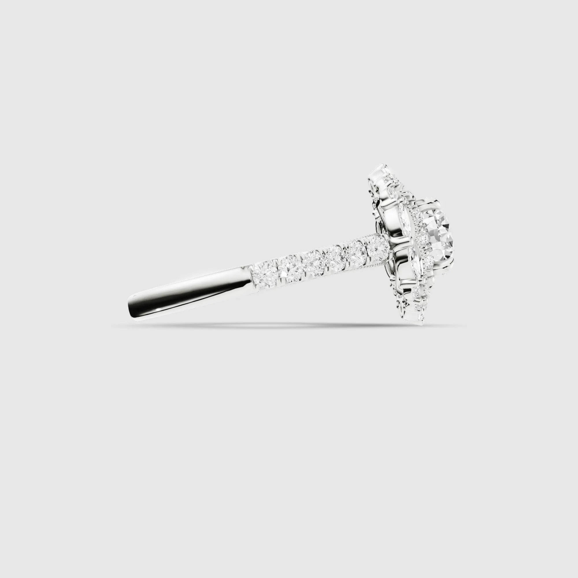 Majesté Halo Lab Grown Solitaire Diamond Ring-Round