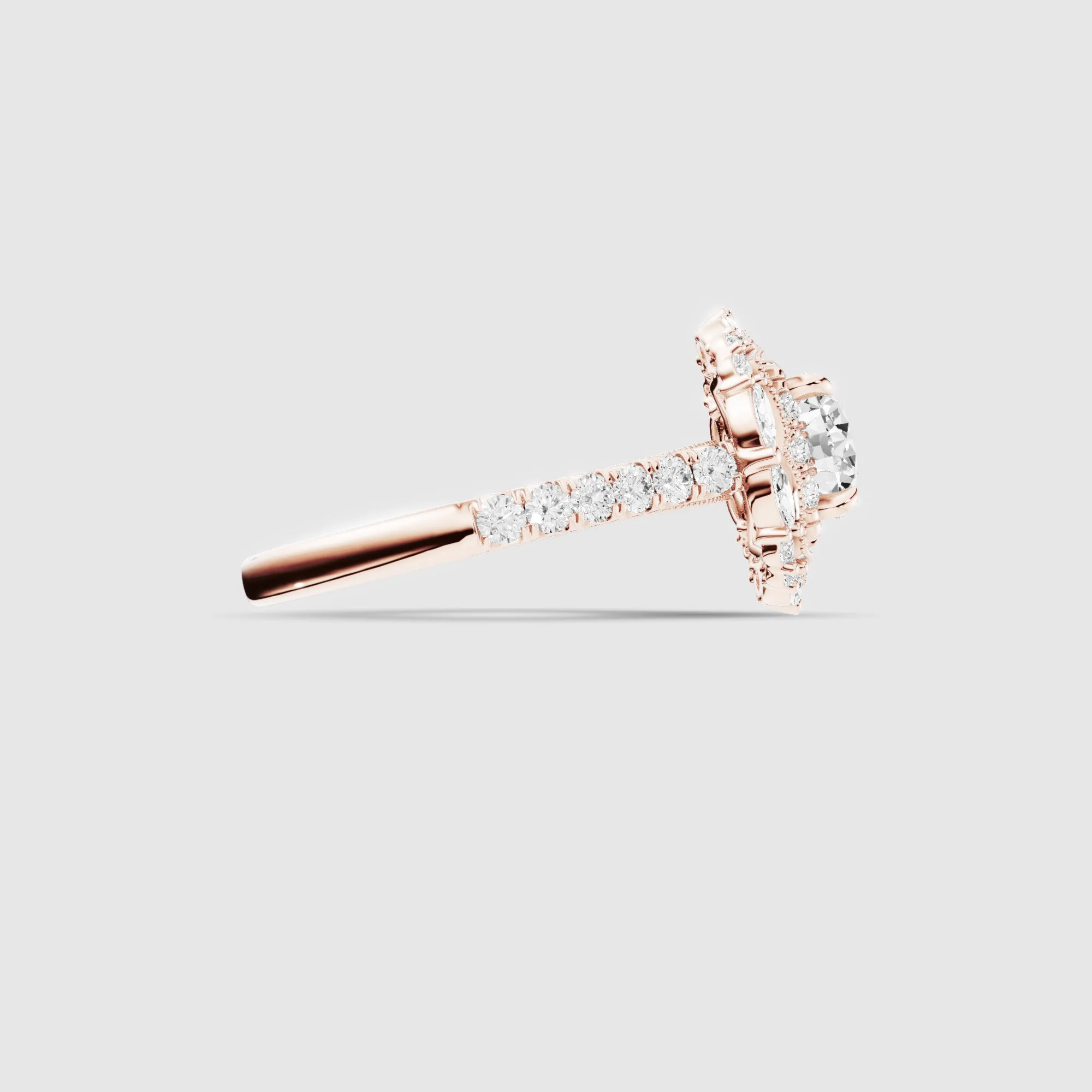 Majesté Halo Lab Grown Solitaire Diamond Ring-Round