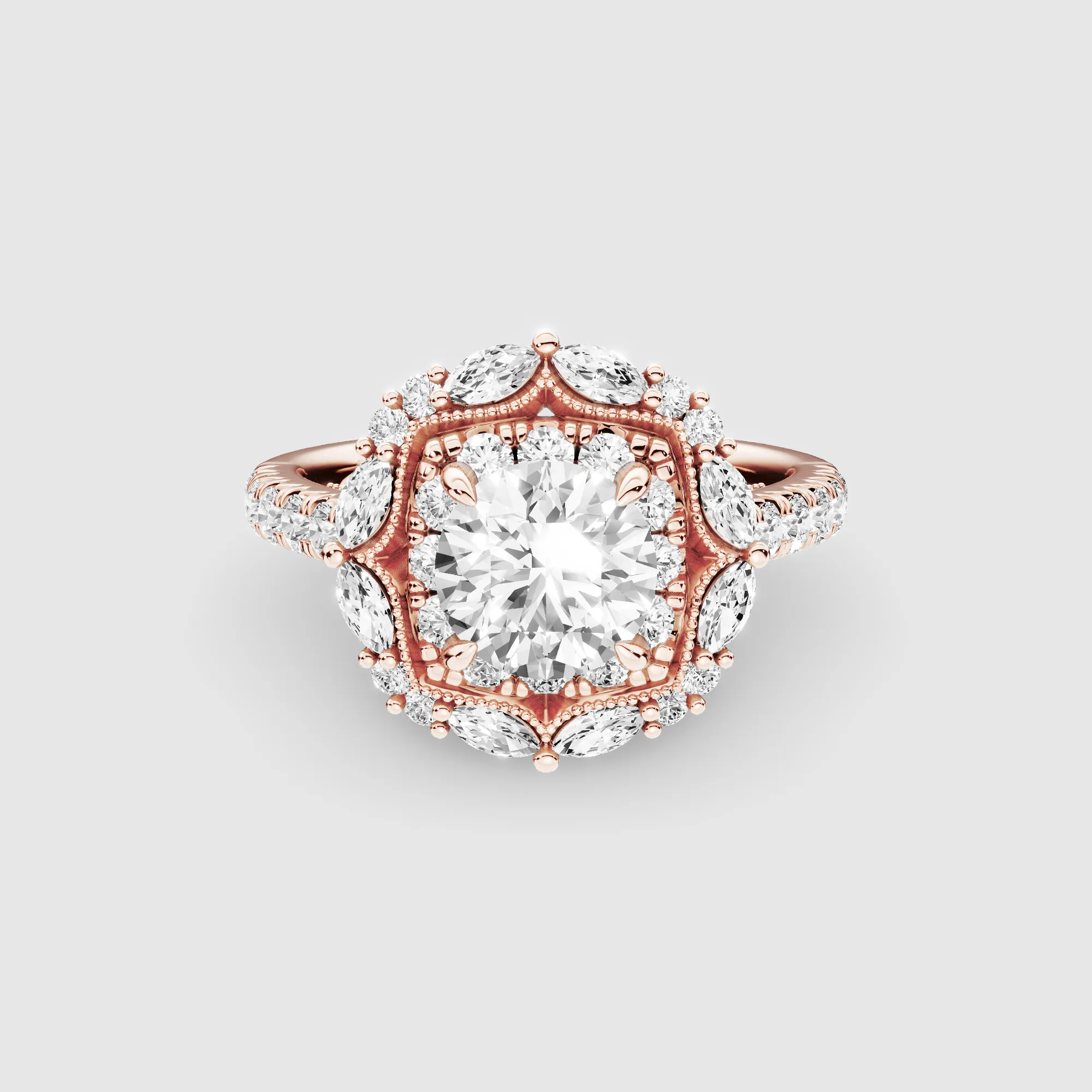 Majesté Halo Lab Grown Solitaire Diamond Ring-Round