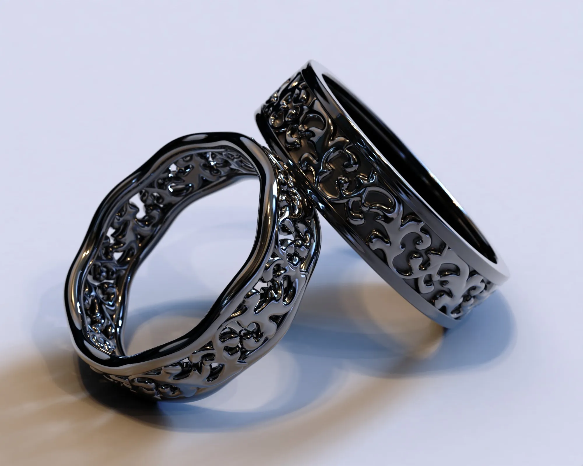 Matching Gothic Wedding Rings