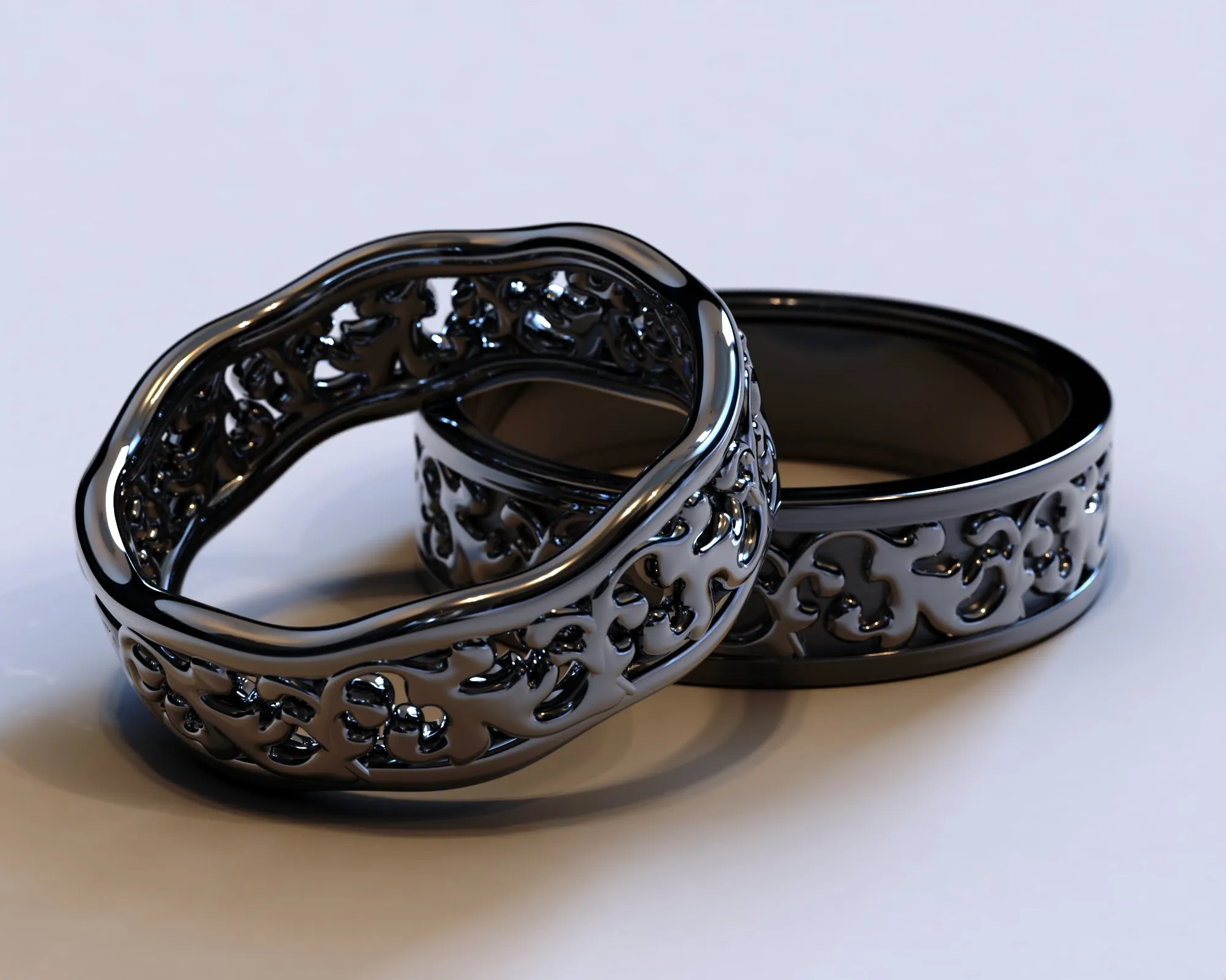 Matching Gothic Wedding Rings