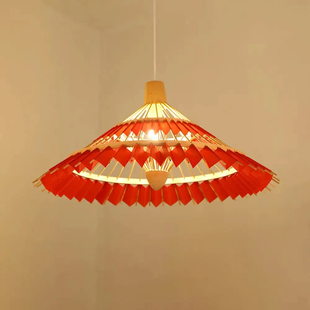 Modern Bamboo Umbrella Pendant Light - Stylish Ceiling Lighting for Restaurants