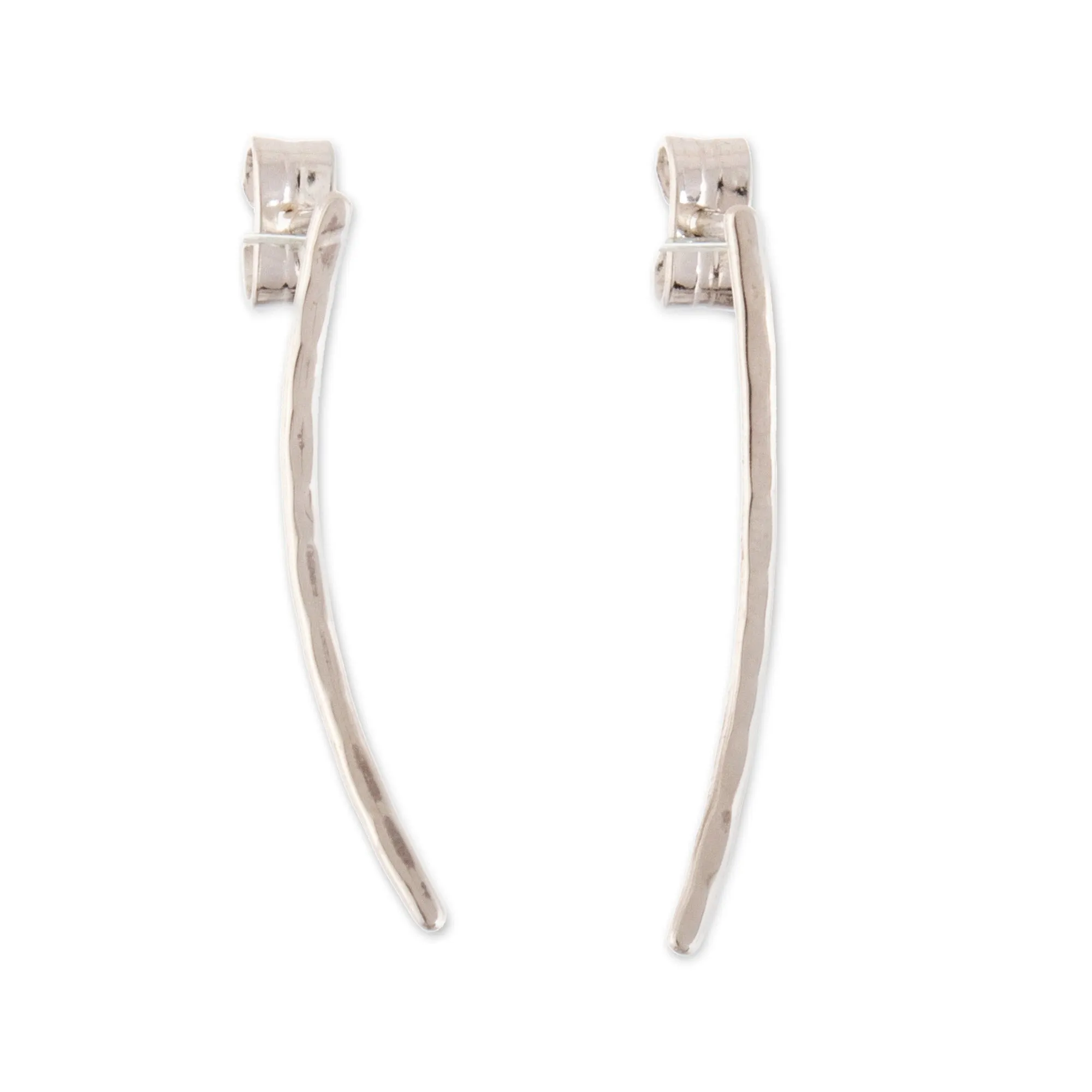 Modern Sterling Silver Climber Earrings in a Polished Finish - Shining Simplicity | NOVICA