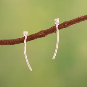 Modern Sterling Silver Climber Earrings in a Polished Finish - Shining Simplicity | NOVICA