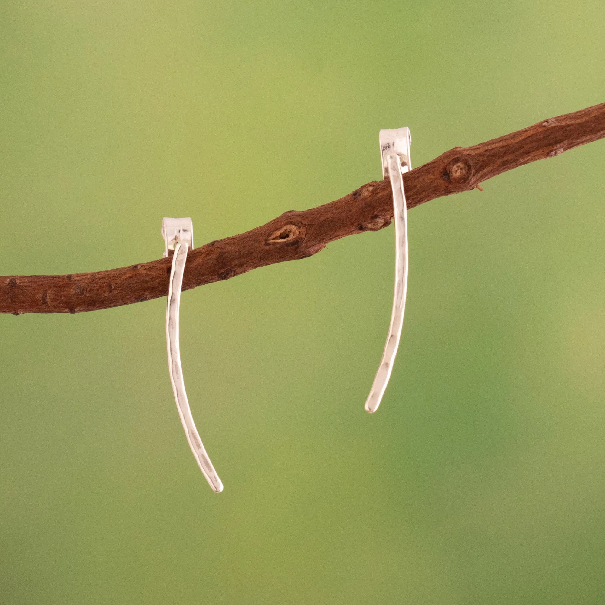 Modern Sterling Silver Climber Earrings in a Polished Finish - Shining Simplicity | NOVICA